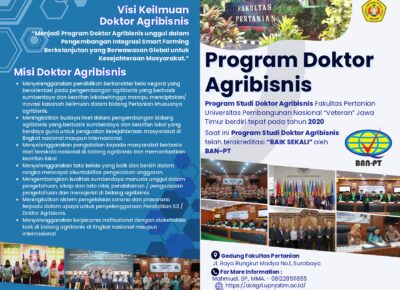 Brosur Penerimaan Mahasiswa Baru Program Doktor Agribisnis TA. 2025/2026