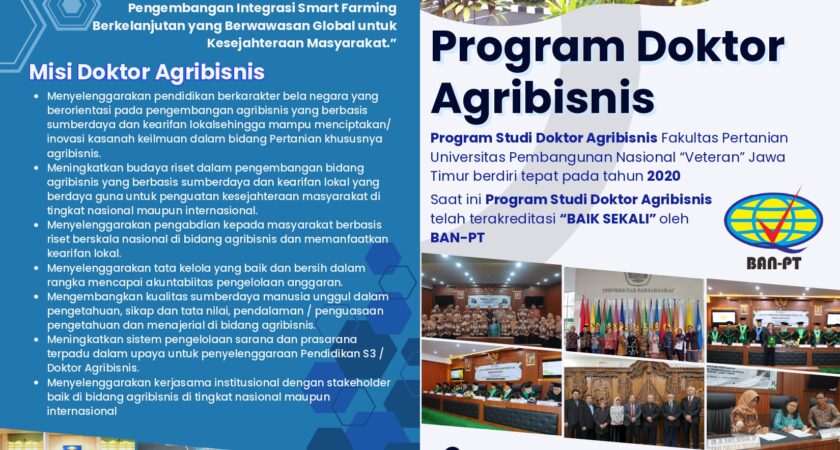 Brosur Penerimaan Mahasiswa Baru Program Doktor Agribisnis TA. 2025/2026